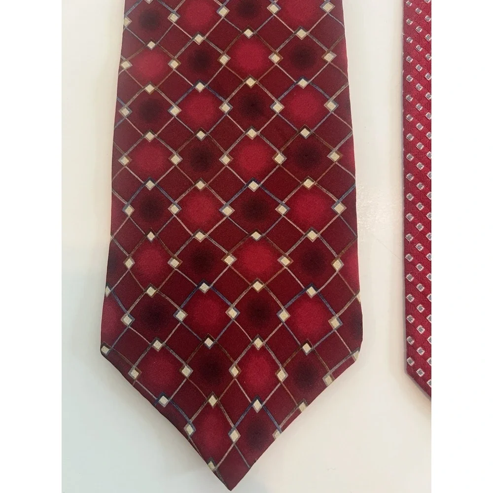 Colours Nautica Bill Blass Red Pink White Men's Geometric‎ Tie Lot